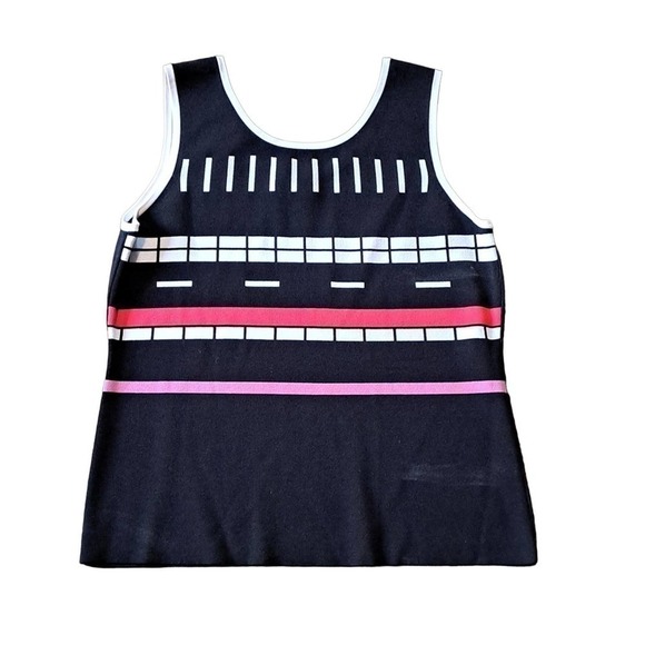 2 PC Per se Sweater Set L/XL Black/Color Block - Picture 2 of 6